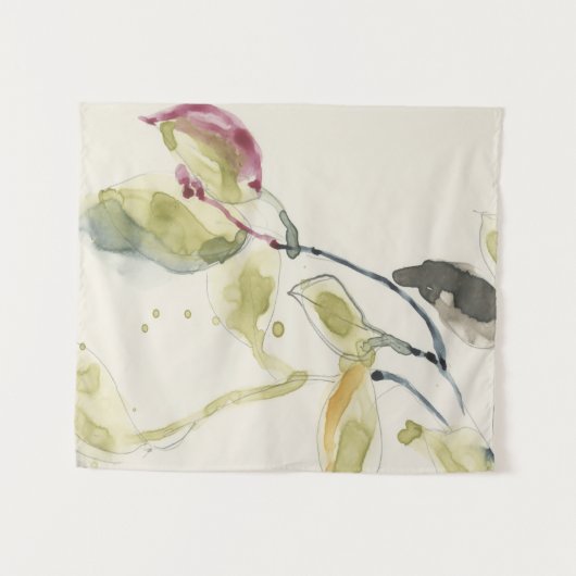 Waterverf Leaf Branch Triptych Wandkleed (Voorkant (horizontaal))