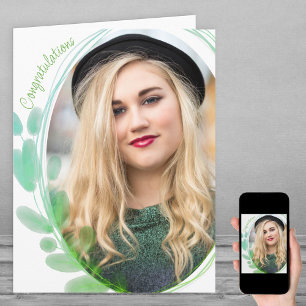 Waterverf Leaf Gefeliciteerd met foto's Kaart