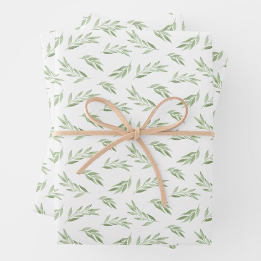 Waterverf Leaf Greenery Inpakpapier Vel (In situ)