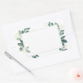Waterverf Leafy green botanical Rechthoekige Sticker (Envelop)