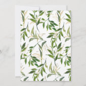 Waterverf Leafy Greenery Baby shower per post Kaart (Achterkant)