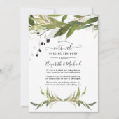 Waterverf Leafy Greenery Online Virtual Wedding Kaart (Voorkant)
