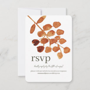 Waterverf Leafy Response RSVP Wedding Site Kaart
