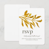 Waterverf Leafy Response RSVP Wedding Site Kaart (Voorkant / Achterkant)