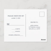 Waterverf Leafy Wreath Wedding RSVP Briefkaart (Achterkant)