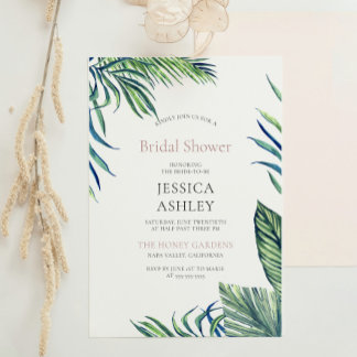 Waterverf Leaves Wreath Vrijgezellenfeest Kaart