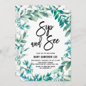 Waterverf leder en bessen baardgaas en zie kaart (Voorkant / Achterkant)