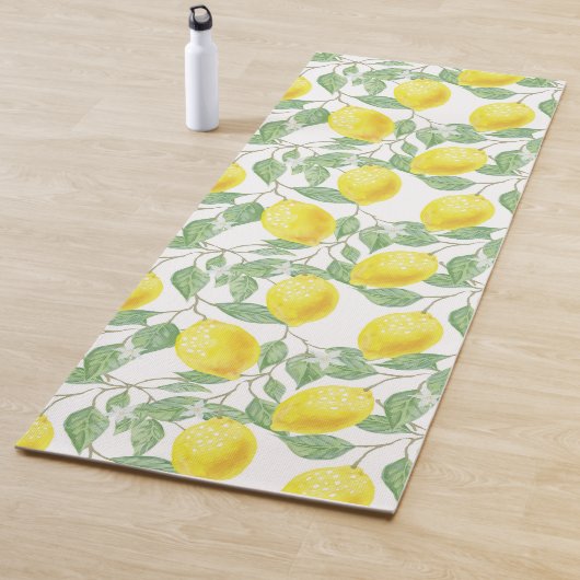 Waterverf leemons en bladeren yogamat (In situ)
