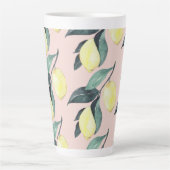 Waterverf leemons en gele naadloze patronen latte mok (Voorkant)