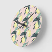 Waterverf leemons en gele naadloze patronen ronde klok (Hoek)