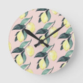 Waterverf leemons en gele naadloze patronen ronde klok (Voorkant)