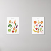 waterverf leergroenten en fruit poster muurkunst sets (Voorkant)