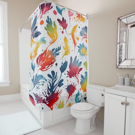 Waterverf leest douchegordijn (In situ)