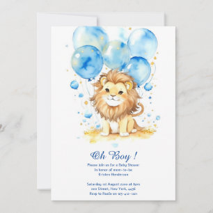 Waterverf Leeuw Baby shower Invitation Kaart