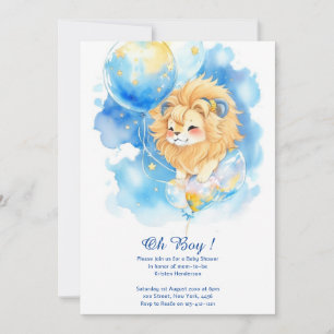 Waterverf Leeuw Baby shower Invitation Kaart