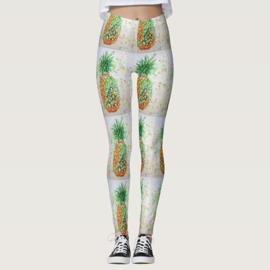Waterverf Leggings ananas (Voorkant)