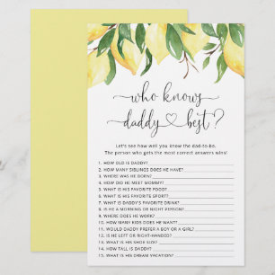Waterverf Lemon Baby shower Game