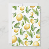 Waterverf Lemon Baby shower Kaart (Achterkant)