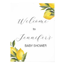 Waterverf Lemon Baby shower Welkomstteken