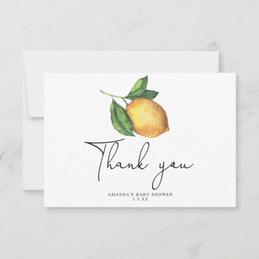 Waterverf Lemon bedankje Bedankkaart (Voorkant)