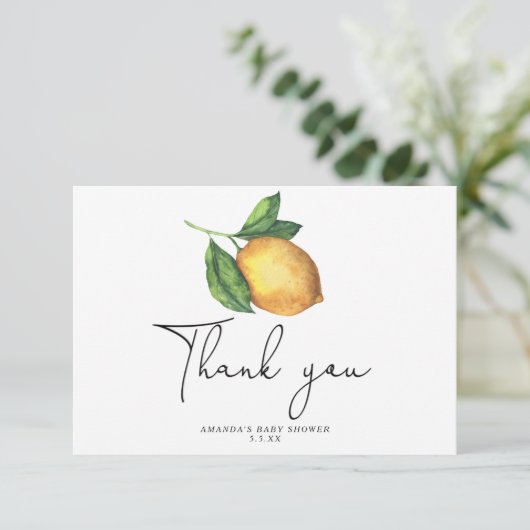 Waterverf Lemon bedankje Bedankkaart (Staand voorkant)