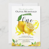 Waterverf Lemon Birthday Uitnodiging (Voorkant)