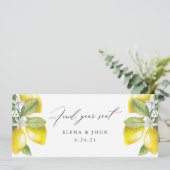 Waterverf Lemon Blossom Hanging Seat Chart Sign. (Staand voorkant)