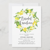 Waterverf Lemon Blossom Wreath Bridal Luncheon Kaart (Voorkant)
