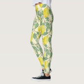  Waterverf Lemon Boom Tropisch Patroon Leggings (Links)