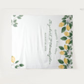 Waterverf Lemon Botanical Backdrop Weddenschap Wandkleed (Voorkant (horizontaal))