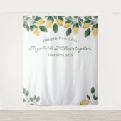 Waterverf Lemon Botanical Backdrop Weddenschap Wandkleed (Voorkant)