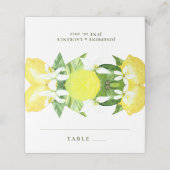 Waterverf Lemon Botanical Wedding Place Card (Buitenkant ongevouwen)