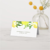 Waterverf Lemon Botanical Wedding Place Card (Achterkant)