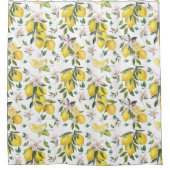 Waterverf Lemon Citrus Pattern Douchegordijn (Voorkant)