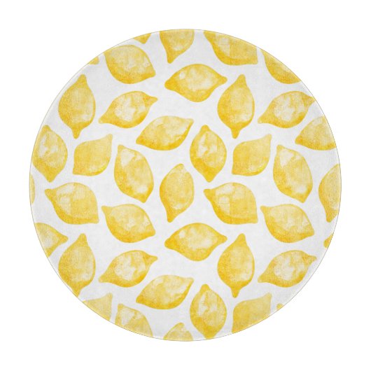 Waterverf Lemon Citrus Pattern Snijplank (Voorkant)