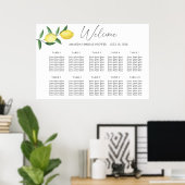 Waterverf Lemon CITRUS trouwzittingsschema Poster (Thuiskantoor)
