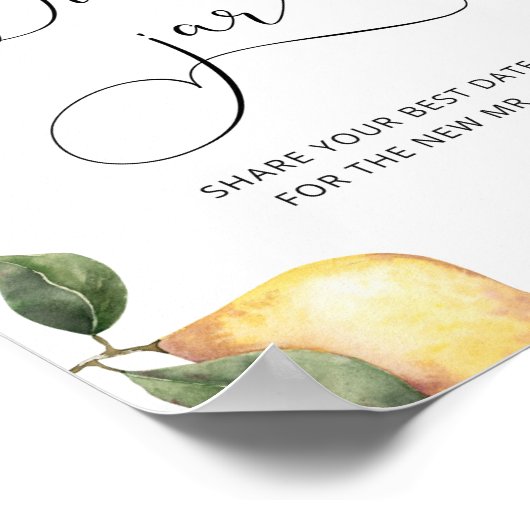 Waterverf Lemon danst nachtideeën. Datum jar brida Poster (Hoek)