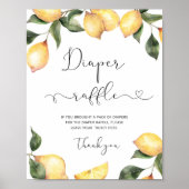 Waterverf Lemon diaper-verkeersbord Poster (Voorkant)