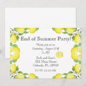 Waterverf Lemon einde zomerfeest Kaart (Voorkant / Achterkant)