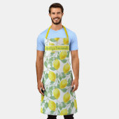 Waterverf Lemon Fruit Leaves Monogram Schort (Gedragen)