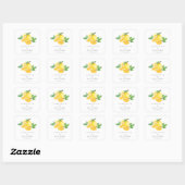 Waterverf Lemon Fruit Personalized Wedding Vierkante Sticker (Vel)