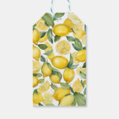Waterverf Lemon Garden White Wedding Cadeaulabel (Achterkant)