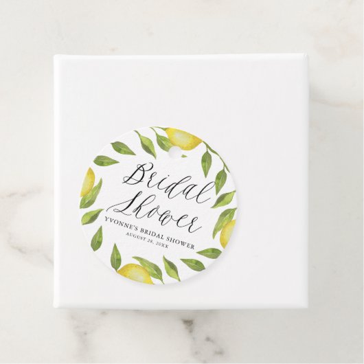 Waterverf Lemon Greenery Wreath Vrijgezellenfeest Bedankjes Labels (In situ)