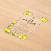 Waterverf Lemon Lavender Boho Wedding Acryl Uitnodigingen (Laagn)