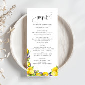 Waterverf Lemon Lavender Boho Wedding Menu