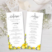 Waterverf Lemon Lavender Boho Wedding Program
