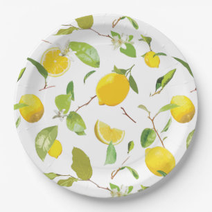 Waterverf Lemon & Leaves 2 Papieren Bordje