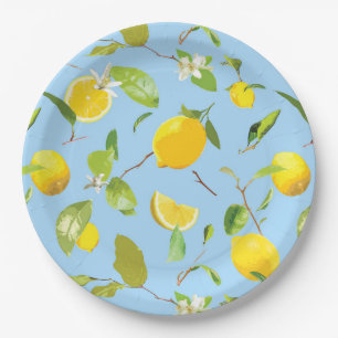 Waterverf Lemon & Leaves 3 Papieren Bordje