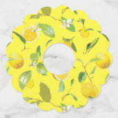 Waterverf Lemon & Leaves 4 Wijnglaslabel (Achterkant)