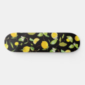 Waterverf Lemon & Leaves Skateboard (Horizontaal)